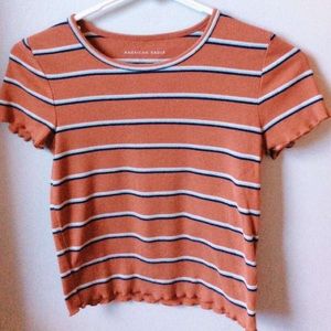 American Eagle ribbed stripped soft tee! :)